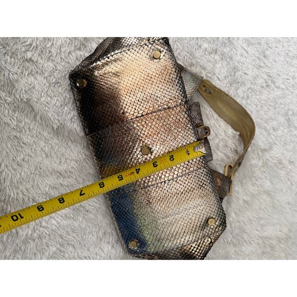 Jimmy Choo Python Tulita Shoulder Bag Metallic Gold/Silver (USA Customers Only) - Picture 11 of 12